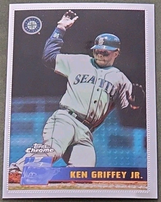 1996 1ST KEN GRIFFEY JR. TOPPS CHROME CARD #70 SEATTLE MARINERS REDS HOF 96