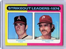 1975 Topps #312 Strikeout Leaders Nolan Ryan / Steve Carlton *See Description*
