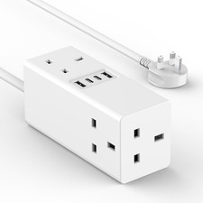 AMOI Extension Lead with USB Slots, USB Extension Cable,Tower Extension Lead, 5