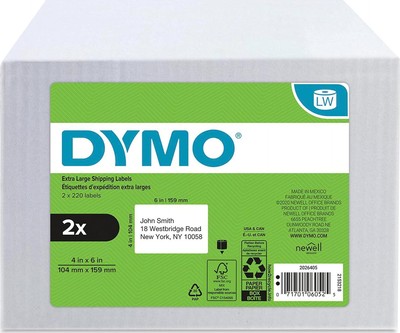 DYMO Authentic LW Extra-Large Shipping Labels For LabelWriter Label Printers, X
