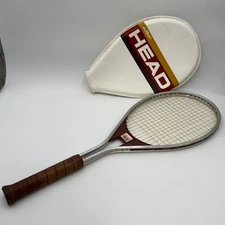 Vintage AMF Head Tennis Racquet with Case Metal Alloy Wood Grip