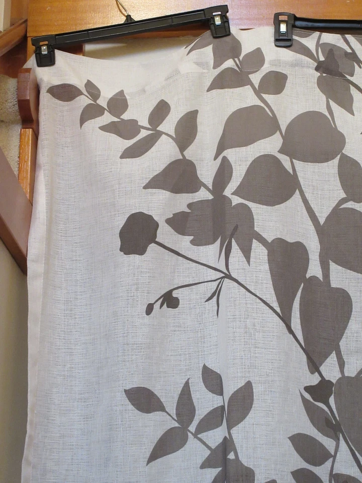 DKNY Tejido Semi Transparente Ventana Acento Cortinas Hoja Tema 50" X 106" 3 Paneles B50 Foto 3 de 4