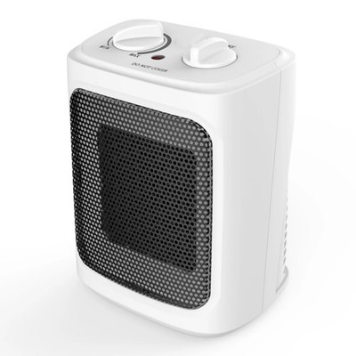 Mainstays 1500W Ceramic Fan-Force Electric Space Heater, Black/White