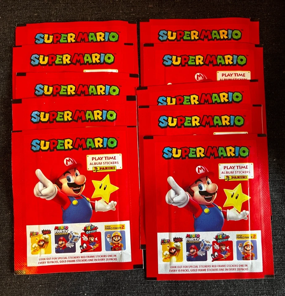 LOT PANINI 10 POCHETTES PACKETS STICKERS SUPER MARIO PLAY TIME NEW - Photo 1/1