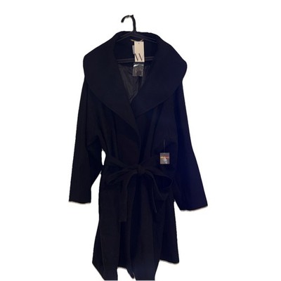 Brand New With Tags Women's Black Worthington Belted Wrap Coat Size 3X