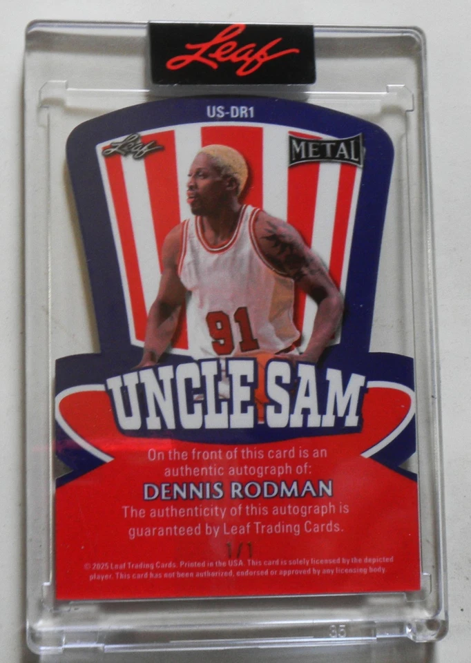 2025 Dennis Rodman Uncle Sam Auto Die-Cut Foil Chicago Bulls  1/1 - Image 2 of 4