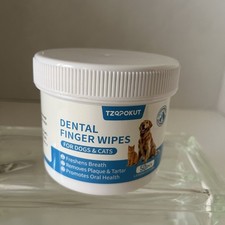 Dog  Cat Dental Finger Wipes-50 Ct for Plaque, Tartar  Fresh Breath NEW
