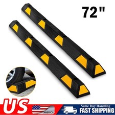 2PCS 72" Rubber Parking Curb Driveway Truck Floor Stopper Parking Curb 55000 LBS