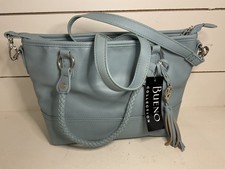 Bueno Purse Blue Adjustable Shoulder/body Strap Zippers Textured.