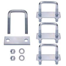 4 Pcs Leaf Spring Clamp Kit, Fits Up To 2.5 Inch Wide Springs, Silver