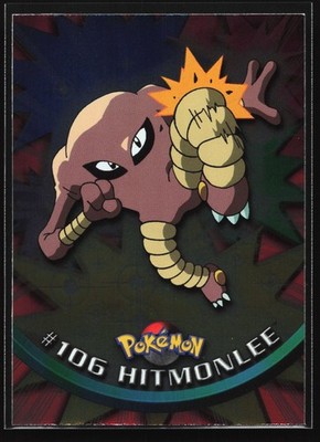 Pokemon Hitmonlee #106 Topps TV Animation Series 2 Blue Logo Holo