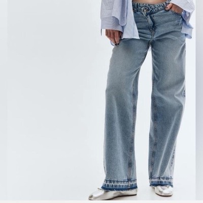 H&M DIVIDED Criss Cross Straight Leg Jeans