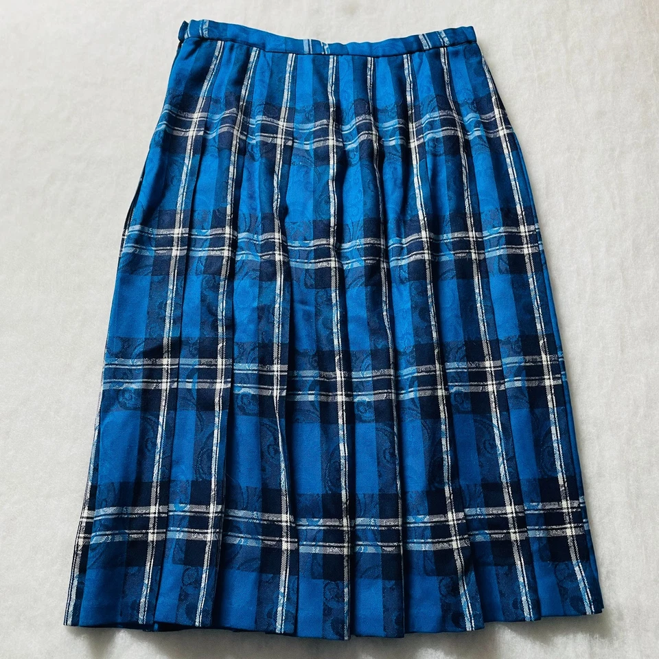 Pendleton Mujer Azul Estampado a Cuadros Lana Clásica Preppy Falda Plisada Talla 18 Foto 2 de 4