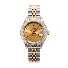 Ladies Rolex Datejust 26MM 69173 Champaign Dial Two Tone Yellow Gold Steel Watch