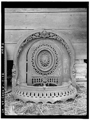 Photo:Uncle Sam Plantation Convent Louisiana 1940 Cast Iron Mantel Piece