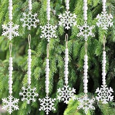 12 Pcs Crochet Snowflake Ornaments Winter Crocheted Snowflake White Snowflake...