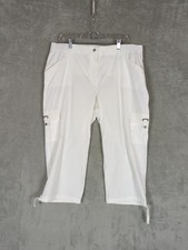 Chico's Zenergy Neema Dylan Cargo Crop Pants Size 3 US 16 optic white beach