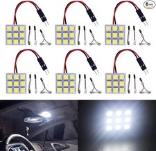 6-pack Cool White 5050 9smd Led Panel Dome Light Auto Car Reading 9smd-white