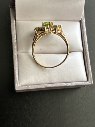 Nachlass 10k Gelbgold Peridot Blume Ring Größe 8,5 - 3,28 Gramm - Bild 6 von 8