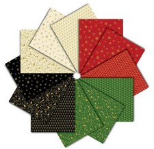 Timeless Treasures - HOLIDAY Christmas Basics - 12 Fat Quarters Cotton Fabric