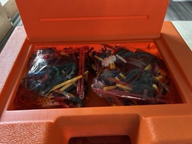 Vintage 90s K'NEX Large Mixed Lot Orange Carrying Case KNEX Building Toys Extras