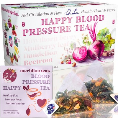 Dr. Lu s Happy Blood Pressure Tea | 100% Natural Heart Functional Tea for Blo...