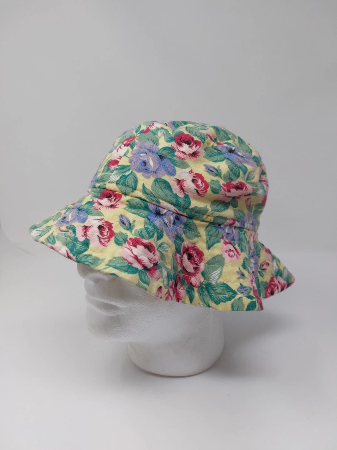 Earthlings Hippie Floral Gardening Festival Bucket Hat Sun Cap Size M Ojai CA
