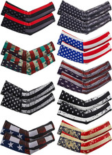 9 Pairs Kids Youth Arm Sleeves for Baseball Football Cooling American Flag Compr
