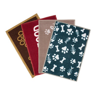 Pet Bowl Mat for Dog & Cat Owners, Funny Decorative Printed Design Options,16x24