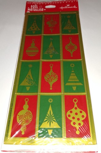 Lámina de sello metalizada árboles de Navidad adornos hoja pegatinas NUEVO - Imagen 2 de 2