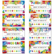 400 Pcs Punch Cards for Classroom Reward Punch Cards Behavior Incentive Loyal...