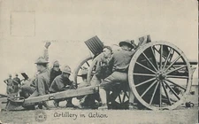 Antique RPPC Real Photo Postcard WWI WW1 Artillery in Action Chicago Daily News