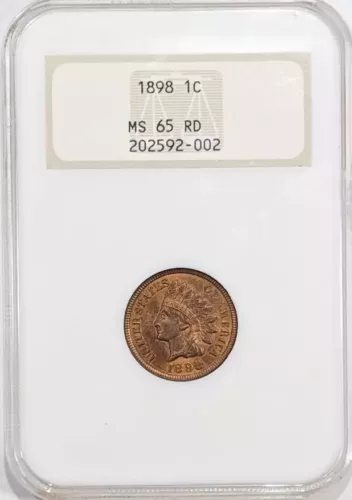 1898 P Indian Head Cent Penny NGC MS-65 RD