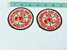 Vintage Lot of 2 ~ 1976 Detroit Area Scouts Webelos Day Patch ~ Ships FREE