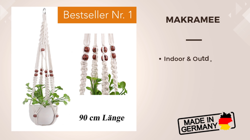 Premium Makramee Blumenampel Blumentopf Garten Balkon BOHO Hängeampel Wandbehang - Video 1 von 1