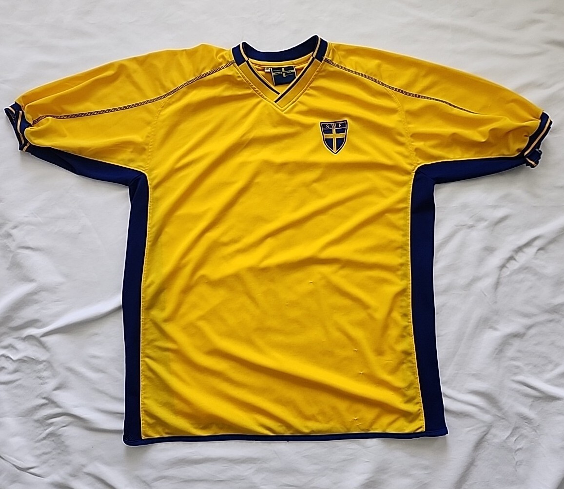 Sweden Football Jersey Men's Size 2XL Heja Sverige Yellow | eBay