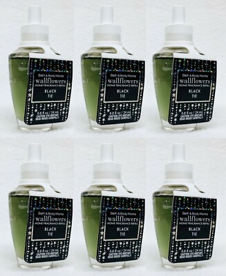 6 Bath Body Works BLACK TIE Wallflower Home Scent Oil Refill Bulb