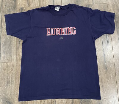 Vintage New Balance Shoe Running Spell Out USA Made XL Shirt