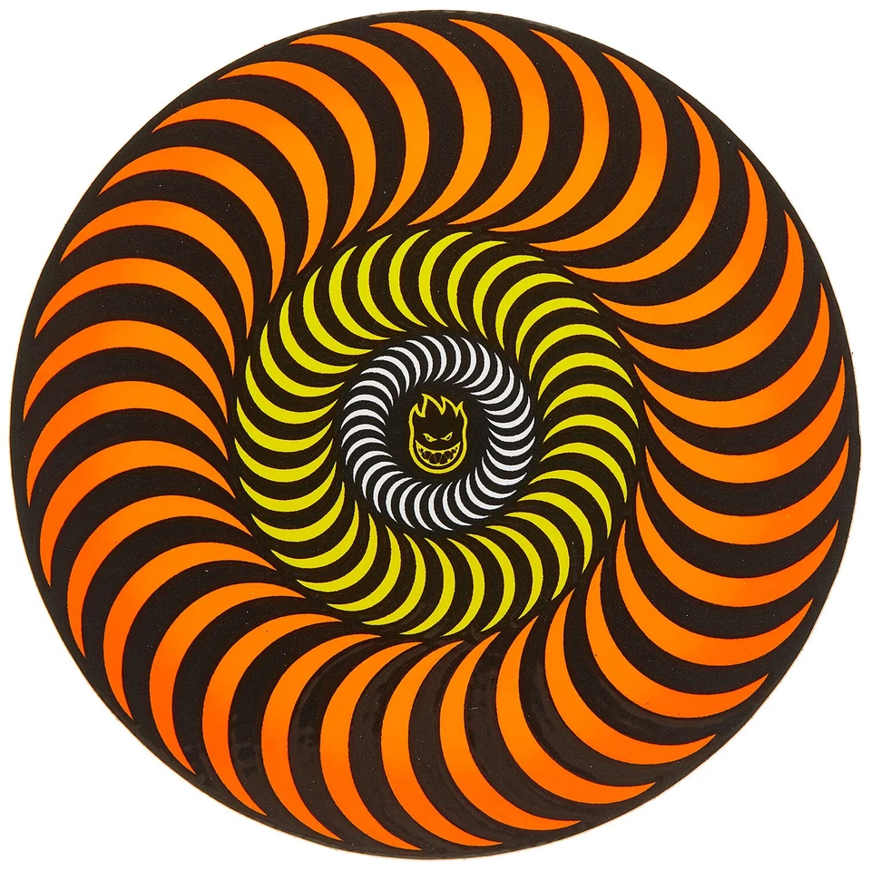 Spitfire Skateboard Tri-Color Swirl Bighead Sticker Orange/Yellow 5.5"