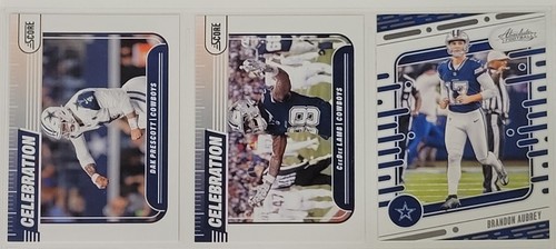 3 Karten Lot - Dallas Cowboys 🏈 Karten (Prescott, Lamb, Aubrey)