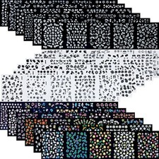 4500 Pieces Flowers Nail Stickers Kit 90 Sheets 3D Mini Nail Art Stickers