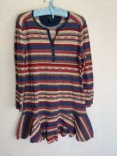 XL LRL Ralph Lauren Southwestern Stripe Drop Waist Thermal Dress Aztec Boho West
