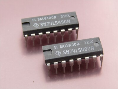 ( 2 PCS )  SN74LS490N  TI Dual 4-Bit Decade Counter  --  NOS