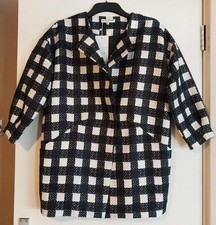 Boutique Jaune Rouge Raris Check Plaid Print Gingham Shacket Jacket Coat - M