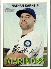 2016 Topps Heritage Nathan Karns Seattle Mariners #16  4 Card Lot