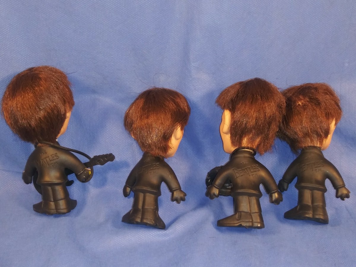 1964 Remco Nems Seltaeb The Beatles Doll Set of 4 Soft Body - 4.5