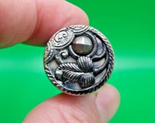 Vintage Larger Metal & Wood Fancy Floral Design Sealing Wax Seal Stamp