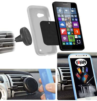 Uni KFZ Magnethalterung Lüftung f Microsoft Lumia 640 LTE / LTE Dual Sim Halter