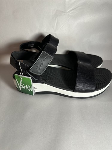 Sandali donna neri nuovi con scatola arch fit SKECHERS comodi vegan tg11 regolabili - Foto 5 di 12