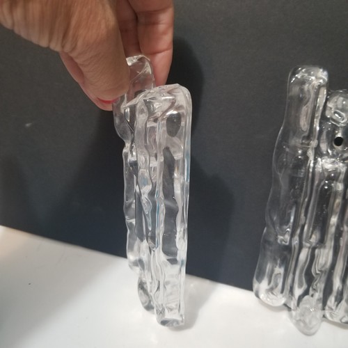 Pr 2 Vintage Kalmar Ice Lucite Chandelier Prisms Replacement Crafts MCM - Picture 4 of 7